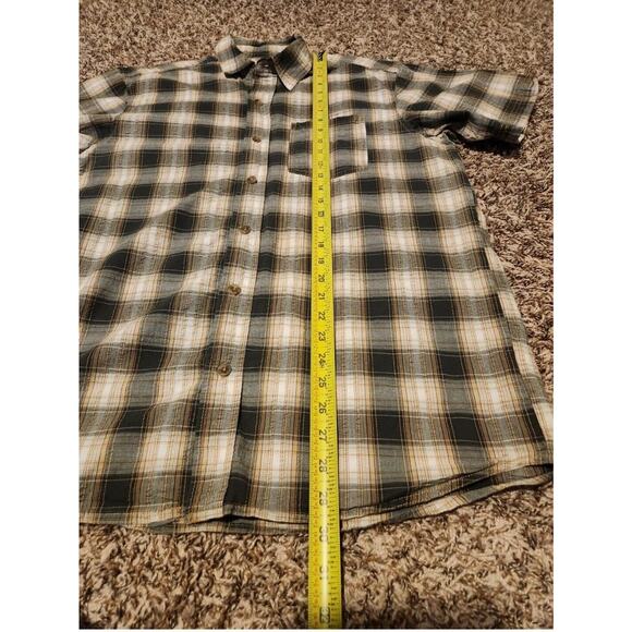 Red Head Men’s L Plaid Short Sleeve Button Up Shirt Blue Gray Outdoor EUC - Picture 7 of 9